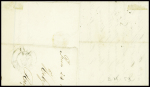 N°15 25c bleu, obl PC 342 + T15 "Béhobie (64)" (1854) sur lettre écrite d'Irun pour Bayonne, TB
