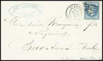 Lettre de Paris pour Bar-sur-Aube AFF n°29 obl GC 3568 + T17 St Denis-sur-Seine (25 avril 1871), signé Roumet. TB