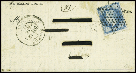N°29 obl étoile muette sur gazette des Absents n°17 postée à Nevers avec au recto CAD T17 Nevers (19.1.71) et confiée à Alexandre Barthé (mention dans le texte) nom et adresse rayée