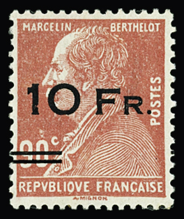 N°3 10f sur 90c rouge, bon centrage, neuf * trace de