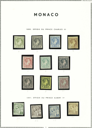 1885-1974, Solide collection de timbres neufs de Monaco