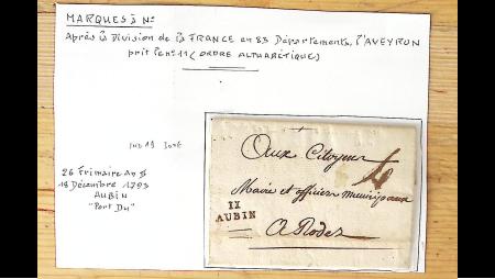 1849-1870 AVEYRON : Collection des marques postales