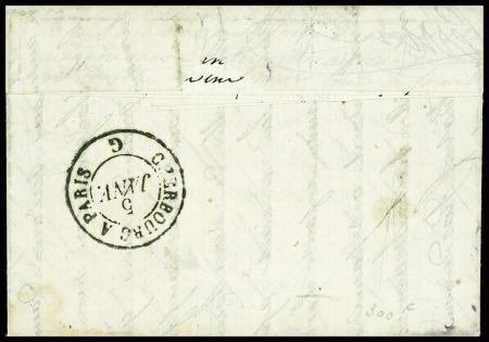 N°45 + 48 en paire obl PC du GC 733 + T17 "carentan (48)" (4 janv 1870 - millésime 71 non parvenu) sur lettre. RR. TB