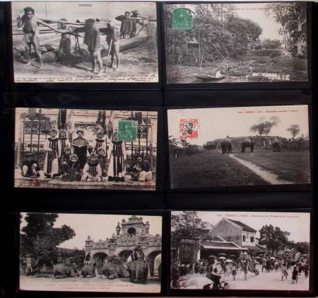 CPA : 2 classeurs de CPA anciennes d'Indochine, beaucoup