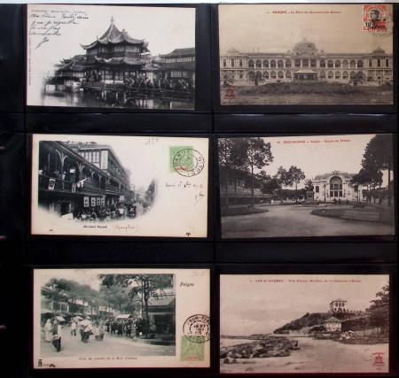 CPA : 2 classeurs de CPA anciennes d'Indochine, beaucoup