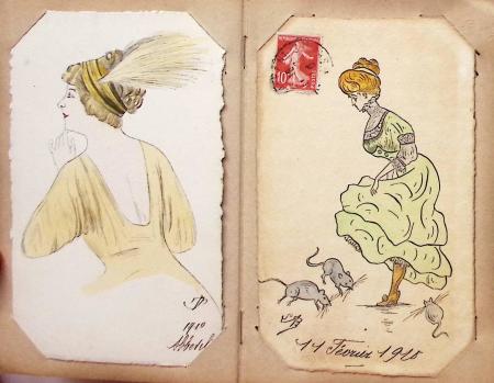 CPA: 2 classeurs de CPA fantaisie et illustrateurs,