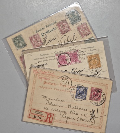 1901-1904, Selection of 3 items : 1901 mixed franking