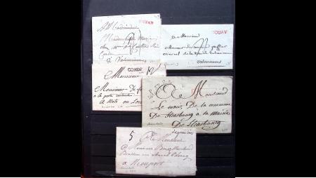 1700env.-1876, Lot comprenant un fort classeur de marques