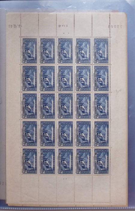 1931-84 Andorre français and Andorre Espagnol en trois