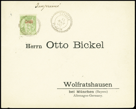 N°5 obl. Cavalle 13.08.1900 Turquie sur lettre non