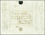 Lettre avec MP tronquée "Menton" (1822 administration