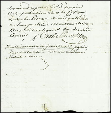 Lettre   avec MP tronquée "Menton" + mention manuscrite