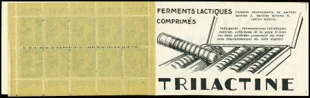 N°188-C1, carnet de 10 timbres 10c vert "Semeuse"