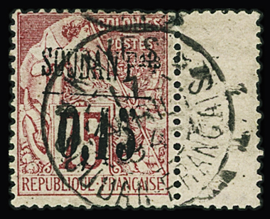 N°1 0,75 sur 75c. rose, avec interpanneau, obl, TB.