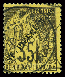 N°27 35c. violet noir sur jaune orange, obl, TB. Signé