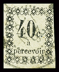 N°3 40c. noir, obl, TB. Signé