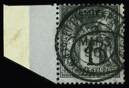 N°23 5c. sur 1c. noir sur azuré, bdf, obl, TB. Signé