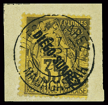 N°22 35c. violet sur jaune orange, obl. sur petit fragment.