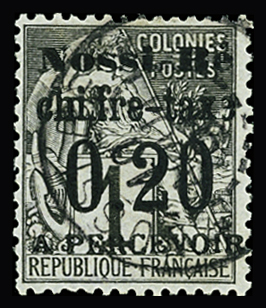 TAXE n°1 0,20 sur 1c. noir sur azuré, obl, TB