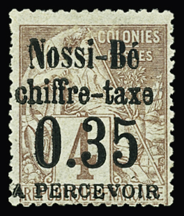 TAXE n°4 0,35 sur 4c.lilas-brun sur gris, neuf *, TB.