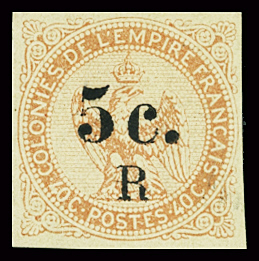 N°3 5c. sur 40c. vermillon, neuf *. TB. Signé Brun