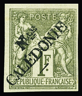 N°20 1f. vert olive surcharge type II, neuf *. TB.