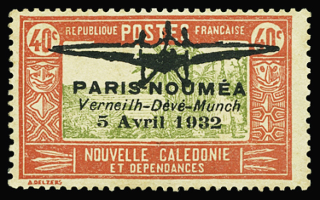 POSTE AERIENNE n°1/2 Paris Nouméa, neuf *, gomme légèrement