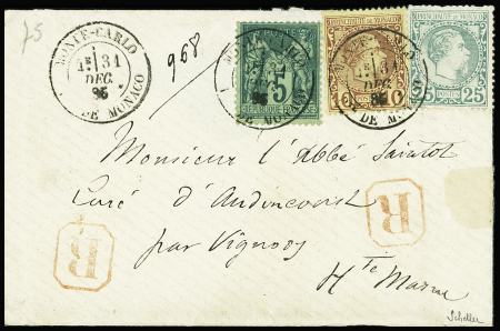 Rarissime affranchissement mixte avec France Sage 5c