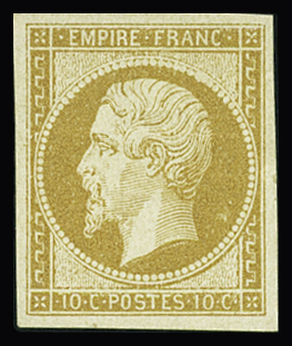 N°13A 10c bistre , neuf *, avec pli de gomme, TB. Signé