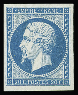 N°14A 20c bleu, neuf *, TTB. Signé Calves