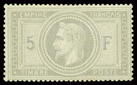 N°33A 5fr violet gris avec 5 et F en bleu, neuf *,