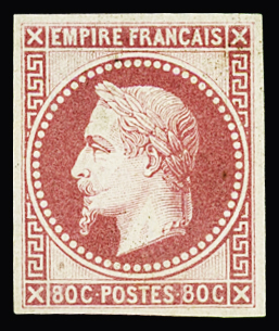 N°32b 80c rose, impression fine de Rothschild, neuf