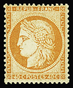 N°38 40c orange, neuf *, bon centrage, TTB. Signé Calves