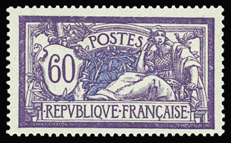 N°144c 60c violet bleu, variété recto verso, neuf **,