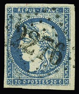 N°44 20c bleu, obl GC 2276 de Mauléon-Licharre (Basses-Pyrénées),