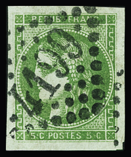 N°42B 5c vert-jaune, obl. GC 4199 de Vienne (Isère),