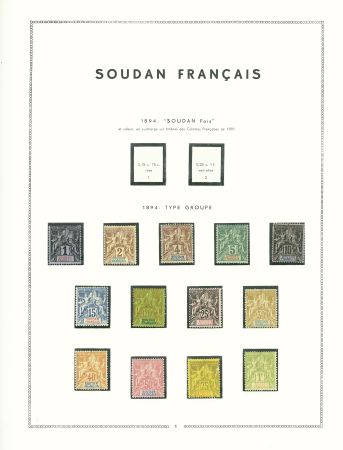 N°3 à 15, Série type groupe du Soudan sur page MOC,
