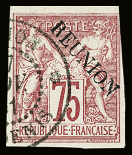 N°15 75c carmin, obl., effleuré dans le coin NE, TB.