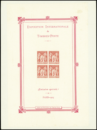 N°1 Exposition philatélique de Paris, épreuve de luxe
