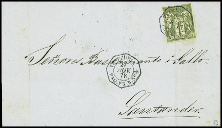 N°72 1F olive obl CAD octogonal répété à côté "Ven