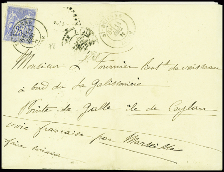 2 lettres : Col. Gen n°44 obl CAD "Paq. FR. Pointe