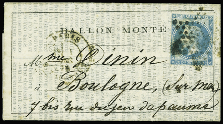 N°29 obl étoile 22 + CAD "Paris R. Taitbout" (1 de