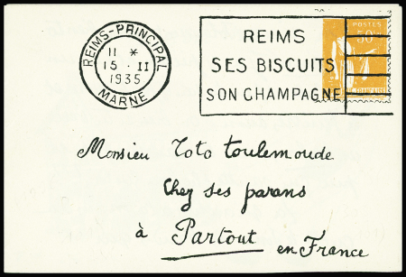 Pseudo-entier postal dépliant 50c Paix orange avec