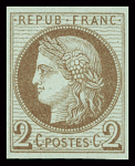 Essai 2c bleu Napoléon lauré - 5 essais Cérès en b