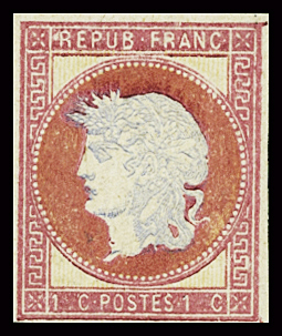 Cérès, projet Gaiffe, 1c rose avec effigie grise, 