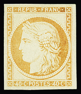 N°5g 40c orange réimpression, neuf * TB