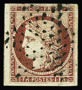 N°6 1f carmin obl TB