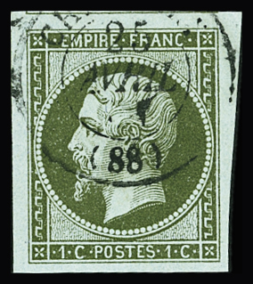 N°11 1c olive obl TB