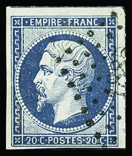 N°14Ba 20c bleu sur vert obl TB