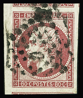 N°17B 80c rose obl TB